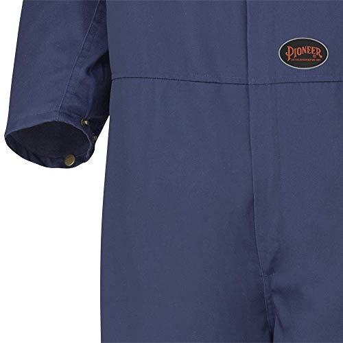 Pioneer 7-Pocket Heavy-Duty Work Coverall With Adjustable Wrist, Action Back and Elastic Waist , Navy Blue, 38, V2020380-38 - Clothing - Proindustrialequipment