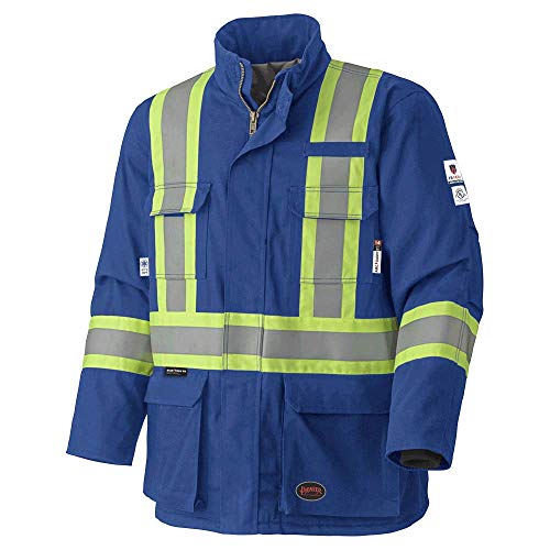 Pioneer V2560210-L Flame Resistant Quilted Cotton Safety Parka, Royal-Large - Clothing - Proindustrialequipment