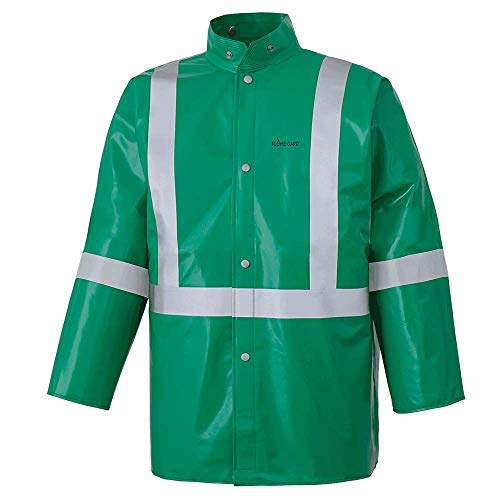 Pioneer V2241940-XS Chemical Resistant FR Reflective Safety Jacket - Waterproof, Green XS - Clothing - Proindustrialequipment