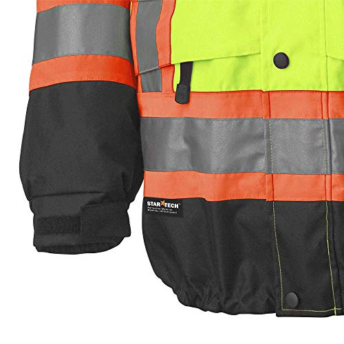 Pioneer V1130160-XL Premium High Visibility Safety Jacket-Waterproof, Green, X-Large - Clothing - Proindustrialequipment