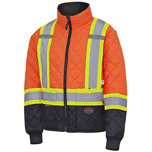 Pioneer V1170150-XL High Visibility Quilted Freezer Jacket, Orange, XL - Clothing - Proindustrialequipment