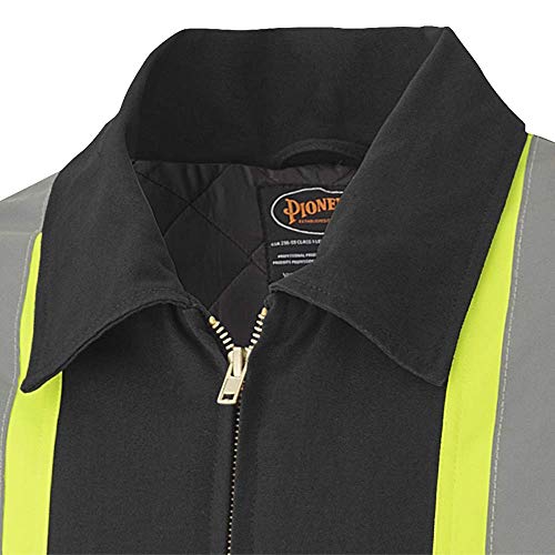Pioneer Winter Heavy-Duty High Visibility Insulated Work Coverall, Quilted Cotton Duck Canvas, Hip-to-Ankle Zipper, Black, 4XL, V206097A-4XL - Clothing - Proindustrialequipment