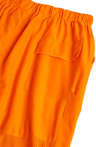 Pioneer Easy Boot Access 5 Pockets Work Pants, Adjustable Elastic Waist, Hi Vis and Reflective Stripe, Orange, XL, V1070350-XL - Clothing - Proindustrialequipment