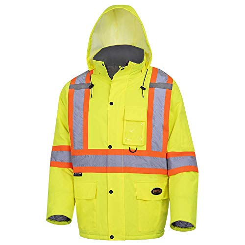 Pioneer Waterproof CSA High-Visibility Winter Safety Parka, 28º C Insulation, Multi-Pockets & Lightweight, Yellow/Green, 4XL, V1150160-4XL - Clothing - Proindustrialequipment