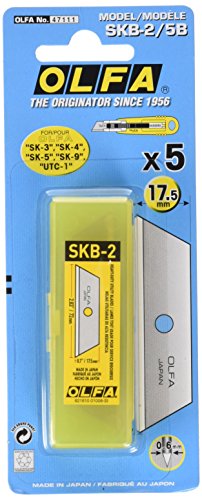 Olfa 9612 SKB-2/5B Lame trapézoïdale, paquet de 5