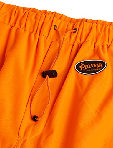 Pioneer Easy Boot Access 5 Pockets Work Pants, Adjustable Elastic Waist, Hi Vis and Reflective Stripe, Orange, XL, V1070350-XL - Clothing - Proindustrialequipment