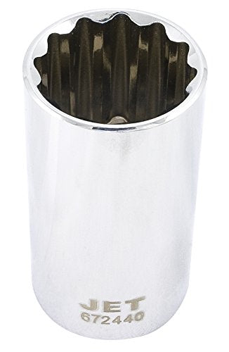 Jet 672440-1/2-Inch Drive, 1-1/4", Deep, 12 Point, SAE Chrome Socket - Sockets and Tools Set - Proindustrialequipment