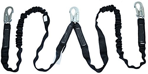 PeakWorks CSA 6' (1.8 m) POY - Snap Hooks - Twin Leg 100% Tie Off - Shock Absorbing Fall Arrest Lanyard Connector, V8101206 - Fall Protection - Proindustrialequipment