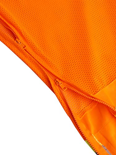 Pioneer Easy Boot Access 5 Pockets Work Pants, Adjustable Elastic Waist, Hi Vis and Reflective Stripe, Orange, S, V1070350-S - Clothing - Proindustrialequipment