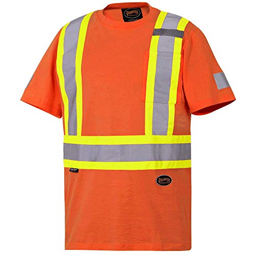 Pioneer 100% Cotton High Visibility T-Shirt, Startech Reflective Tape, Orange, 2XL, V1050550-2XL - Clothing - Proindustrialequipment