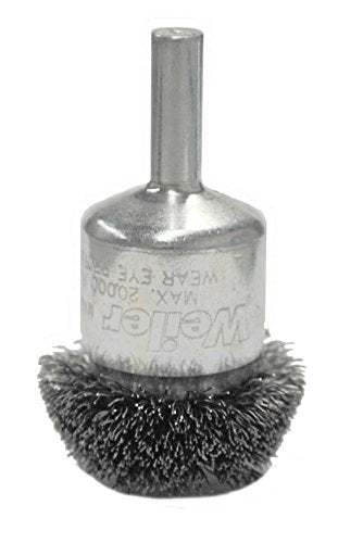 Weiler 10035 Brosse à extrémité métallique sertie évasée circulaire, remplissage en acier de 1-1/4", 0,08"