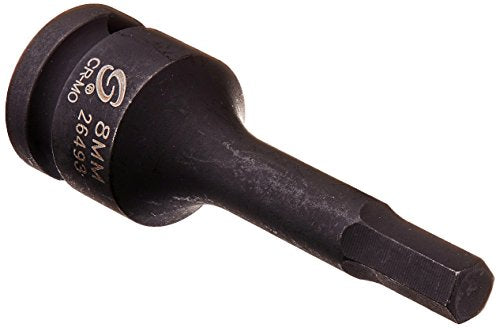 Sunex 26493 Dado de impacto hexagonal de 8 mm con accionamiento de 1/2 pulgada