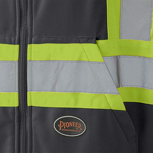 Pioneer V1060570-M High Visibility Work Hoodie, Micro Fleece, Black, M - Clothing - Proindustrialequipment