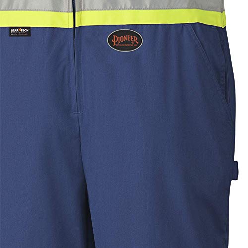 Pioneer CSA Hi Vis Overall Bib Work Pants, Reflective Stripe, 7 Reinforced Pockets, Blue, 36, V2030180-36 - Clothing - Proindustrialequipment