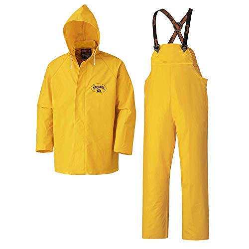 Pioneer V3510160-3XL Heavy-Duty Flame Resistant Jacket and Pants Combo, Rainsuit, Yellow, 3XL - Clothing - Proindustrialequipment