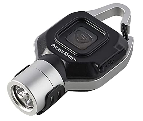 Streamlight 73300 Llavero Pocket Mate de 325 lúmenes/linterna recargable USB con clip, plateado