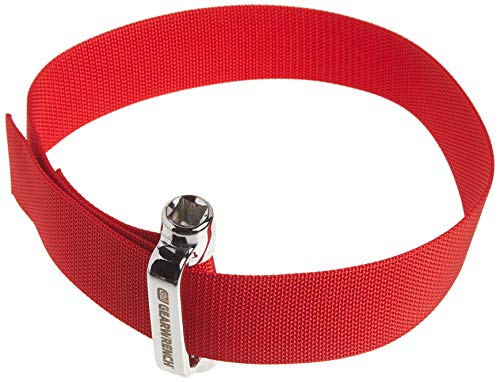 GearWrench 3529D Llave de correa para filtro de aceite de alta resistencia, accionamiento de 3/8 o 1/2 pulgada, roja