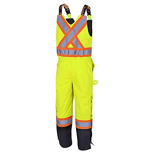 Pioneer V1120661-2XL Insulated Waterproof Work Overall - Easy Boot Access, Hi-Vis Bib Pants, Men, Green, 2XL - Clothing - Proindustrialequipment