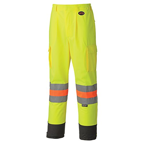 Pioneer V1190260-S Traffic Québec Work Pants - Breathable - 6 Pockets, Yellow-Green, S - Clothing - Proindustrialequipment