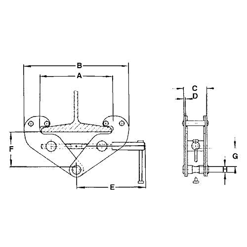 Jet 120613-1 Ton Beam Clamp-Vbc Series - Clamps and Trolleys - Proindustrialequipment