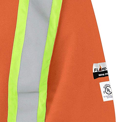 Pioneer V2570450-2XL Flame Resistant Heavyweight Safety Hoodie, Zip Style, Refl. Tape, Orange, 2XL - Clothing - Proindustrialequipment