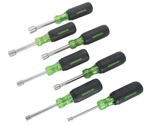 Tempo Greenlee 0253-01C Nut Driver Set with 3-Inch Hollow Shaft, 7-Piece - Screw Drivers and Sets - Proindustrialequipment