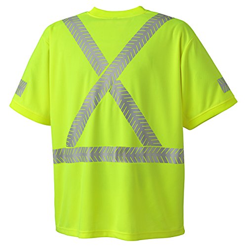 Pioneer Ultra-Breathable UPF 50+ UV Protection Hi Vis T-Shirt, Zebra Reflective Stripe, Yellow/Green, XL, V1052160-XL - Clothing - Proindustrialequipment