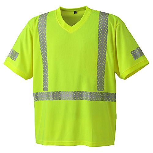 Pioneer Ultra-Breathable UPF 50+ UV Protection Hi Vis T-Shirt, Zebra Reflective Stripe, Yellow/Green, XL, V1052160-XL - Clothing - Proindustrialequipment