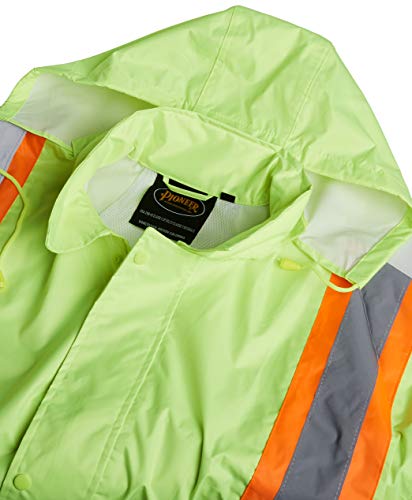 Pioneer V1080260-L Heavy-Duty High Visibility Jacket and Pants Combo, Yellow-Green, L - Clothing - Proindustrialequipment