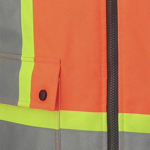 Pioneer V1120150-2XL Hi-Viz Waterproof 6-in-1 Safety Parka Jacket, 2 Large Cargo Pockets, Orange, 2XL - Clothing - Proindustrialequipment