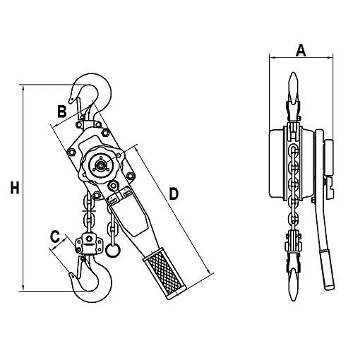 JET 110304 - 3 Ton 5-Feet Lift Vlp Series Lever Chain Hoist - Manual Hoist - Proindustrialequipment