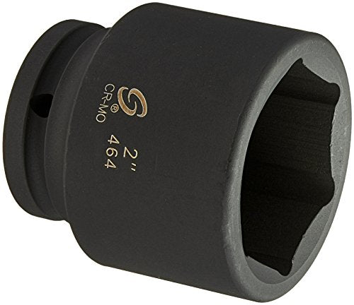 Sunex 464 Dado de impacto estándar de 6 puntos con accionamiento de 3/4 ", 2"