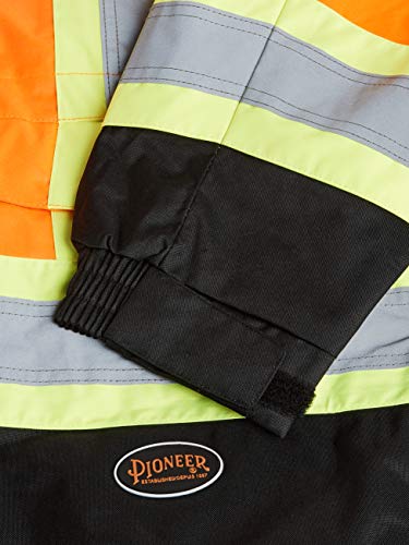 Pioneer V1130150-S Premium High Visibility Safety Jacket-Waterproof, Orange, Small - Clothing - Proindustrialequipment