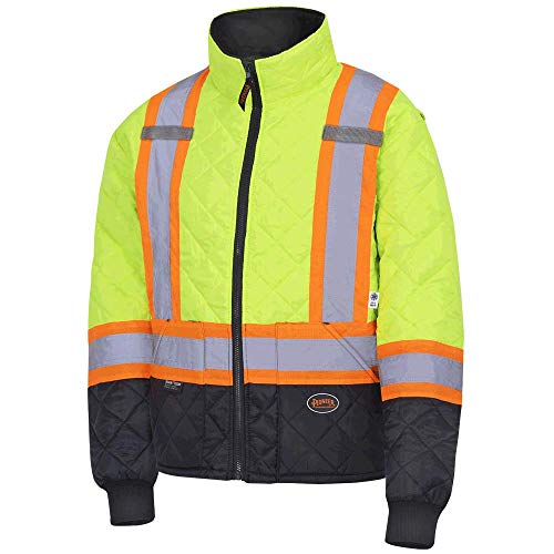 Pioneer V1170160-L High Visibility Quilted Freezer Jacket, Yellow-Green, L - Clothing - Proindustrialequipment