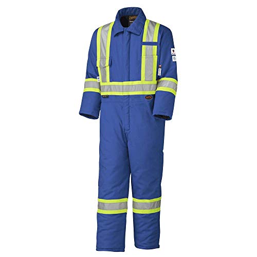 Pioneer Winter CSA Flame Resistant Hi Vis Insulated Work Coverall, Easy Boot Access & Action Back, Royal Blue, M, V2560111-M - Clothing - Proindustrialequipment