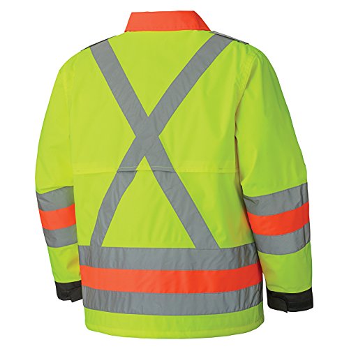 Pioneer V1190360-M Hi-Viz Waterproof Traffic Jacket, Transports Québec, Mesh-Lined , Green, Medium - Clothing - Proindustrialequipment