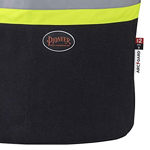 Pioneer Flame Resistant (FR) Hi Vis Cotton Work Safety Vest, Phone Pocket, Black, 3XL, V2510170-3XL - Clothing - Proindustrialequipment