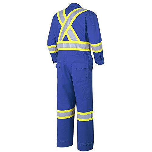 Pioneer Easy Boot Access CSA UL ARC 2 Flame Resistant Work Coverall, Lightweight Hi Vis Premium Cotton Nylon, Tall Fit, Royal, 58, V254051T-58 - Clothing - Proindustrialequipment