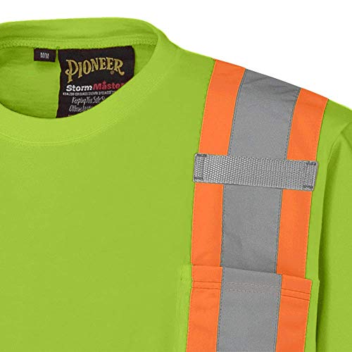 Pioneer 100% Cotton High Visibility Long Sleeve Shirt, Startech Reflective Tape, Yellow/Green, L, V1050860-L - Clothing - Proindustrialequipment