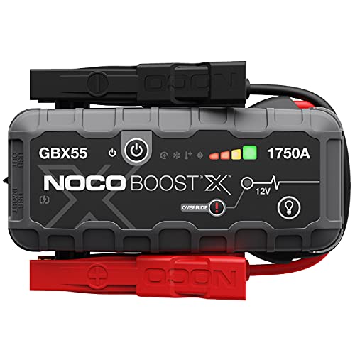 NOCO Boost X GBX55 1750A 12V UltraSafe Portable Lithium Jump Starter, Car Battery Booster Pack, USB-C Powerbank Charger, and Jumper Cables for Up to 7.5-Liter Gas and 5.0-Liter Diesel Engines Gray