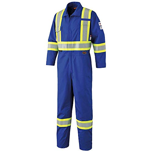 Pioneer CSA UL ARC 2 Lightweight Flame Resistant Work Coverall, Hi Vis Premium Cotton Nylon, Action Back, Tall Fit, Royal Blue, 52, V254031T-52 - Clothing - Proindustrialequipment