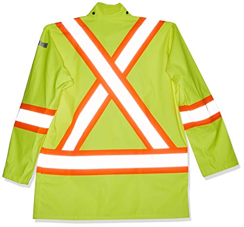 Pioneer V3520160-2XL FR Oil & Chemical Resistant Rain Jacket - Hi-Vis Lightweight, Yellow-Green, 2XL - Clothing - Proindustrialequipment