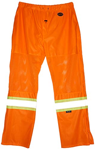 Pioneer Easy Boot Access 5 Pockets Work Pants, Adjustable Elastic Waist, Hi Vis and Reflective Stripe, Orange, 3XL, V1070350-3XL - Clothing - Proindustrialequipment