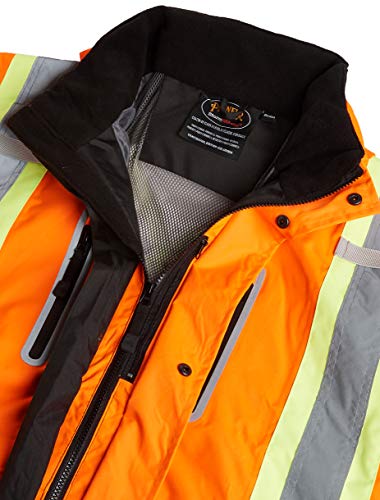 Pioneer V1130150-2XL Premium High Visibility Safety Jacket-Waterproof, Orange, 2X-Large - Clothing - Proindustrialequipment