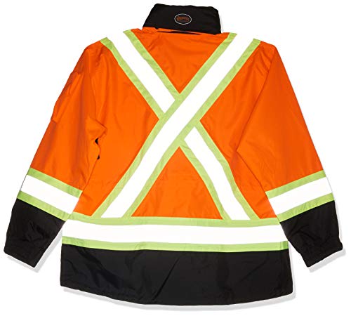 Pioneer V1130150-2XL Premium High Visibility Safety Jacket-Waterproof, Orange, 2X-Large - Clothing - Proindustrialequipment