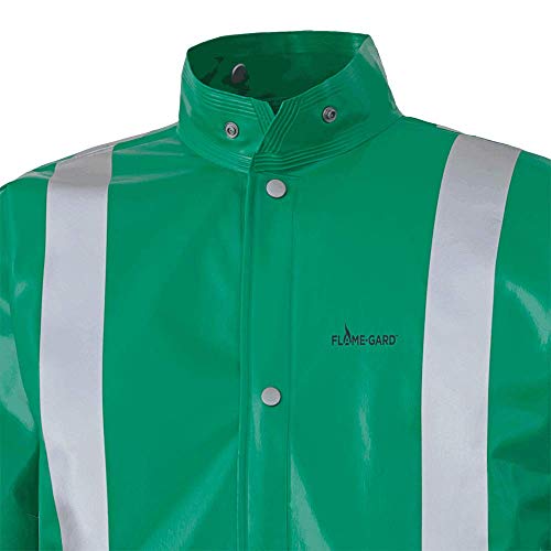 Pioneer V2241940-XS Chemical Resistant FR Reflective Safety Jacket - Waterproof, Green XS - Clothing - Proindustrialequipment