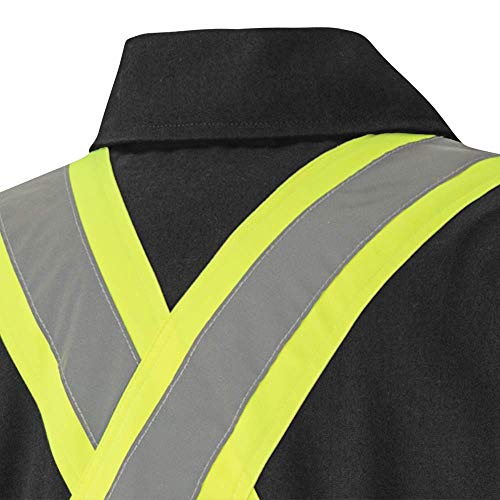 Pioneer Winter Heavy-Duty High Visibility Insulated Work Coverall, Quilted Cotton Duck Canvas, Hip-to-Ankle Zipper, Black, 2XL, V206097A-2XL - Clothing - Proindustrialequipment