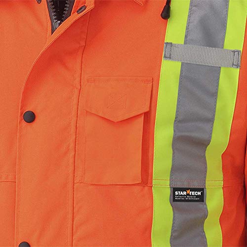 Pioneer V1120151-4XL Winter 6-in-1 Parka Jacket - 100% Waterproof hi-viz Rainwear, Orange, 4XL - Clothing - Proindustrialequipment