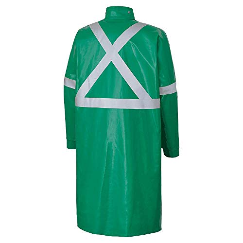 Pioneer V2241740-M Chemical Resistant FR Reflective Safety Coat, Waterproof, Waterproof, Green-M - Clothing - Proindustrialequipment