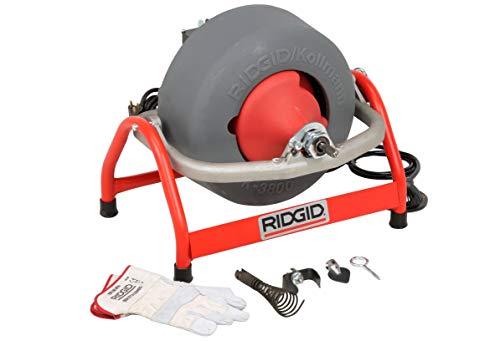Ridgid 53117 K-3800 W/C-32 Drum Machine for 3/4" to 4" Drain Lines, with C-32 3/8" x 75'. Inner Core Cable & Tool Set, 115V - Drain Augers - Proindustrialequipment